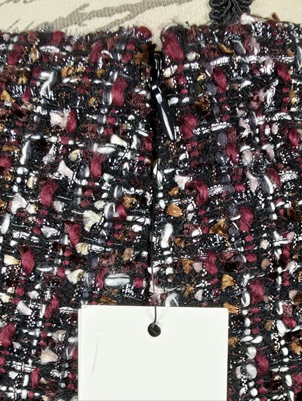 Calvin Klein NWT Petite Tweed Pencil Skirt 2P Black Multi - Picture 4 of 7